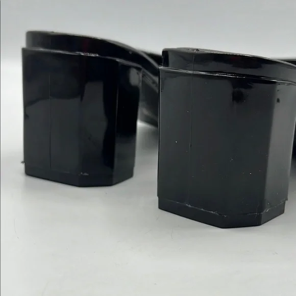 Jeffrey Campbell Sz 7 JAMM-3‎ Jelly Slide Sandal Black Chunky Heel Sandals NEW - Picture 9 of 13